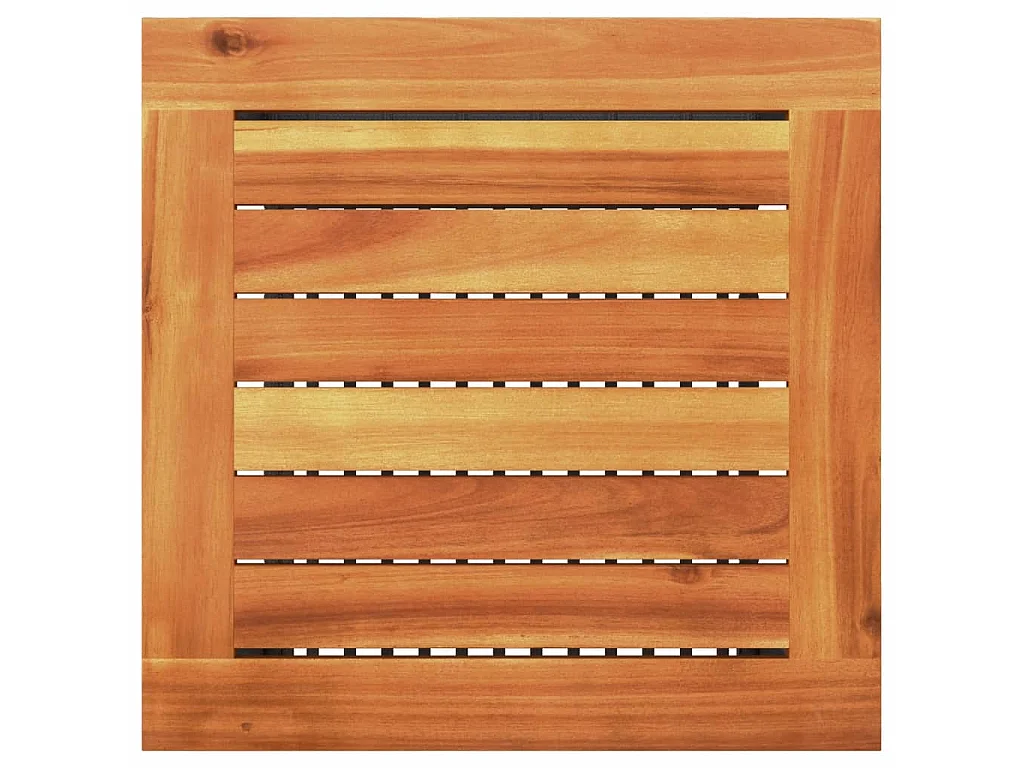 Mesa de jardín ratán sintético madera acacia negro 40x40x42 cm