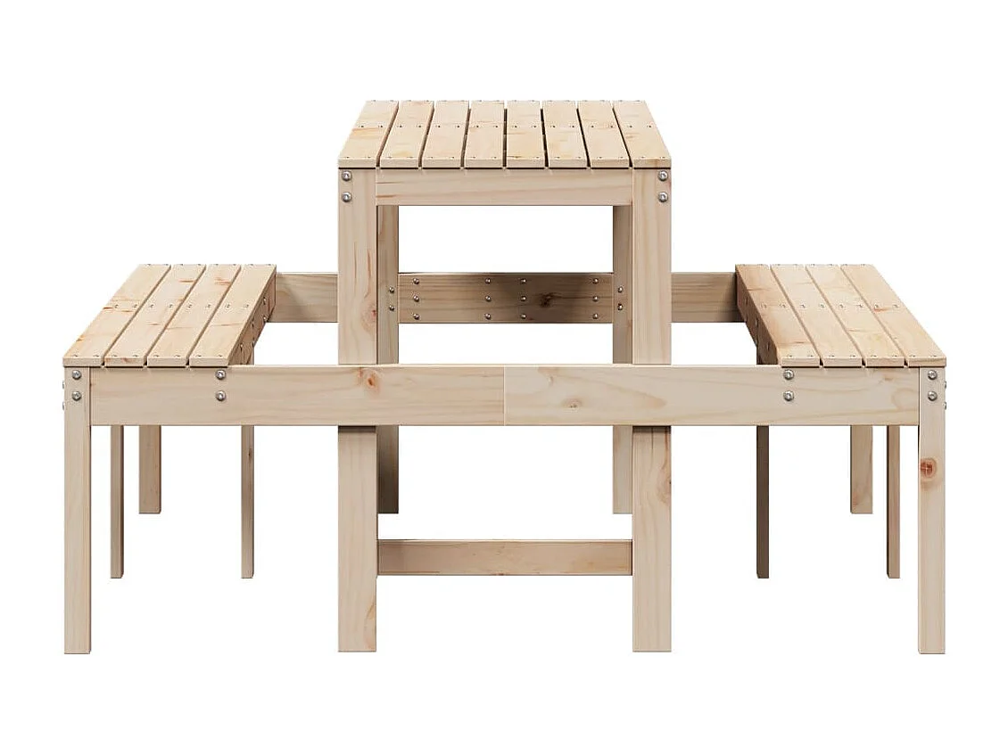 Mesa de pícnic madera maciza de pino 160x134x75 cm