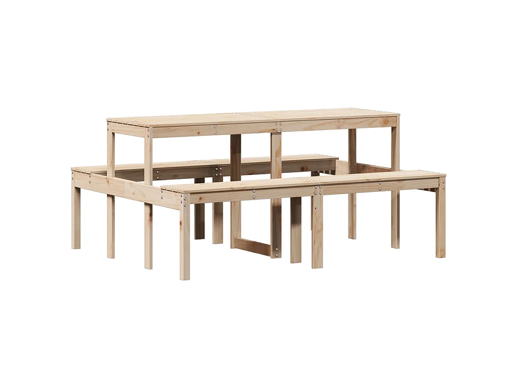 Mesa de pícnic madera maciza de pino 160x134x75 cm