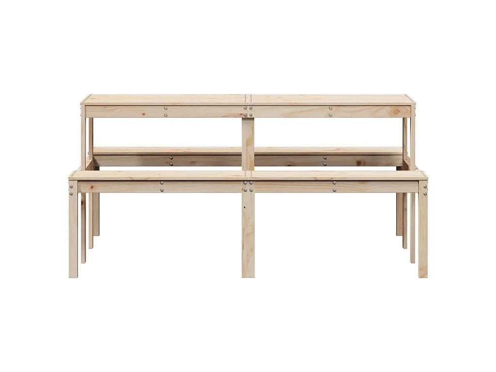 Mesa de pícnic madera maciza de pino 160x134x75 cm