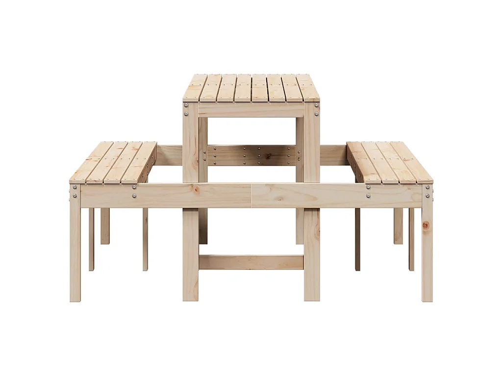 Mesa de pícnic madera maciza de pino 160x134x75 cm