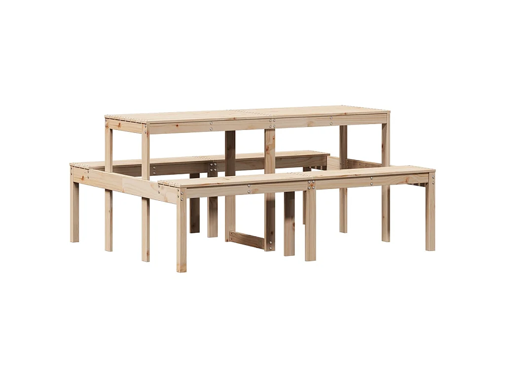 Mesa de pícnic madera maciza de pino 160x134x75 cm