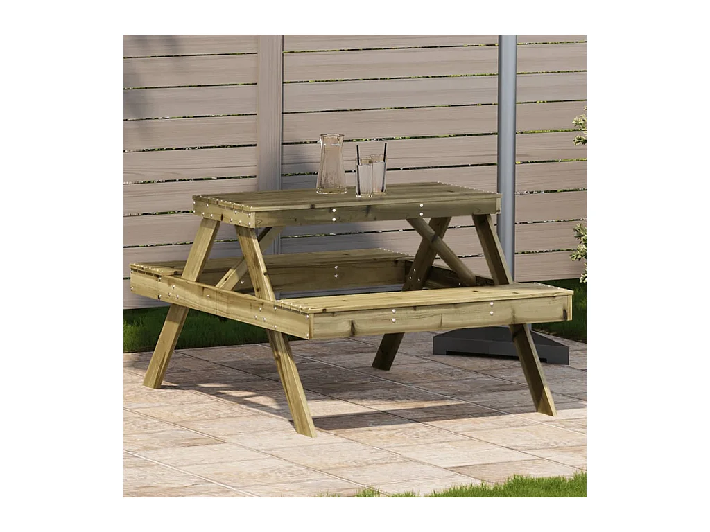 Table de pique-nique 105x134x75 cm bois de pin imprégné