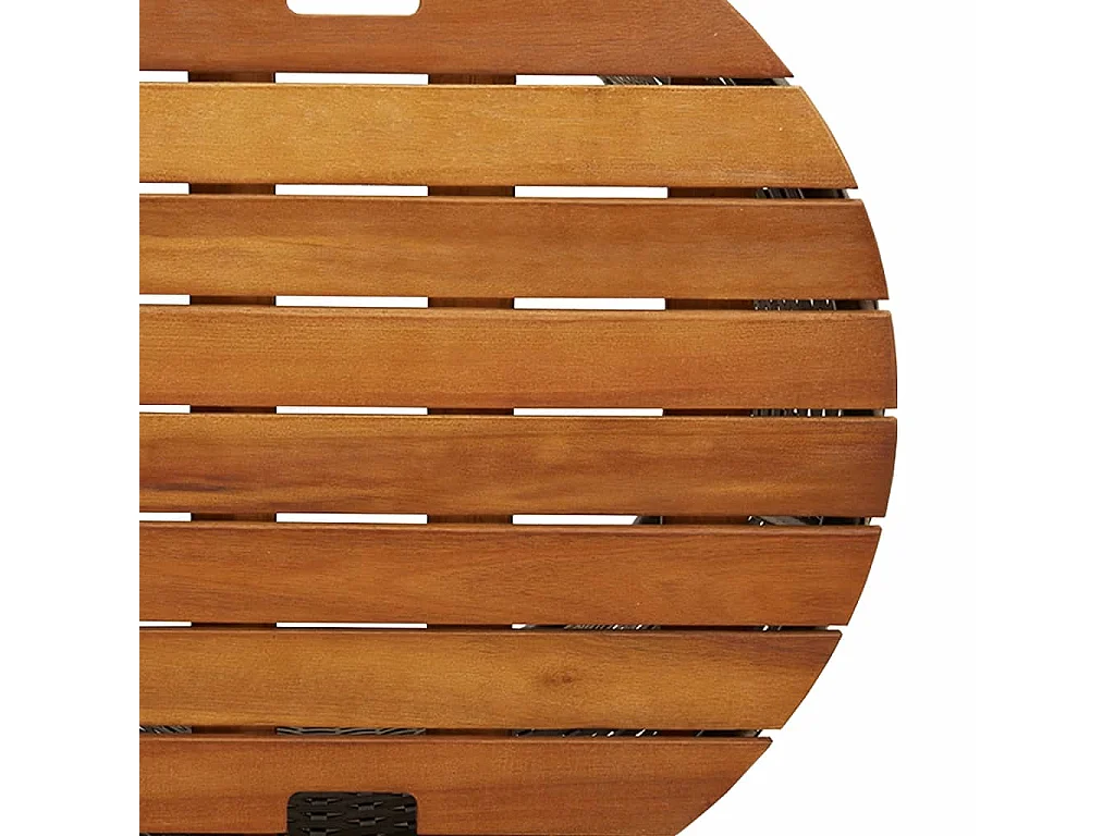 Garten-Beistelltische 2 Stk. mit Holzplatte Beige Poly Rattan