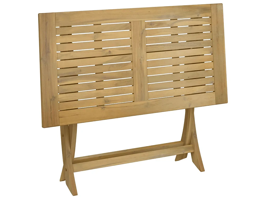 Tavolo da Giardino Pieghevole 110x55x75cm Legno Massello Acacia