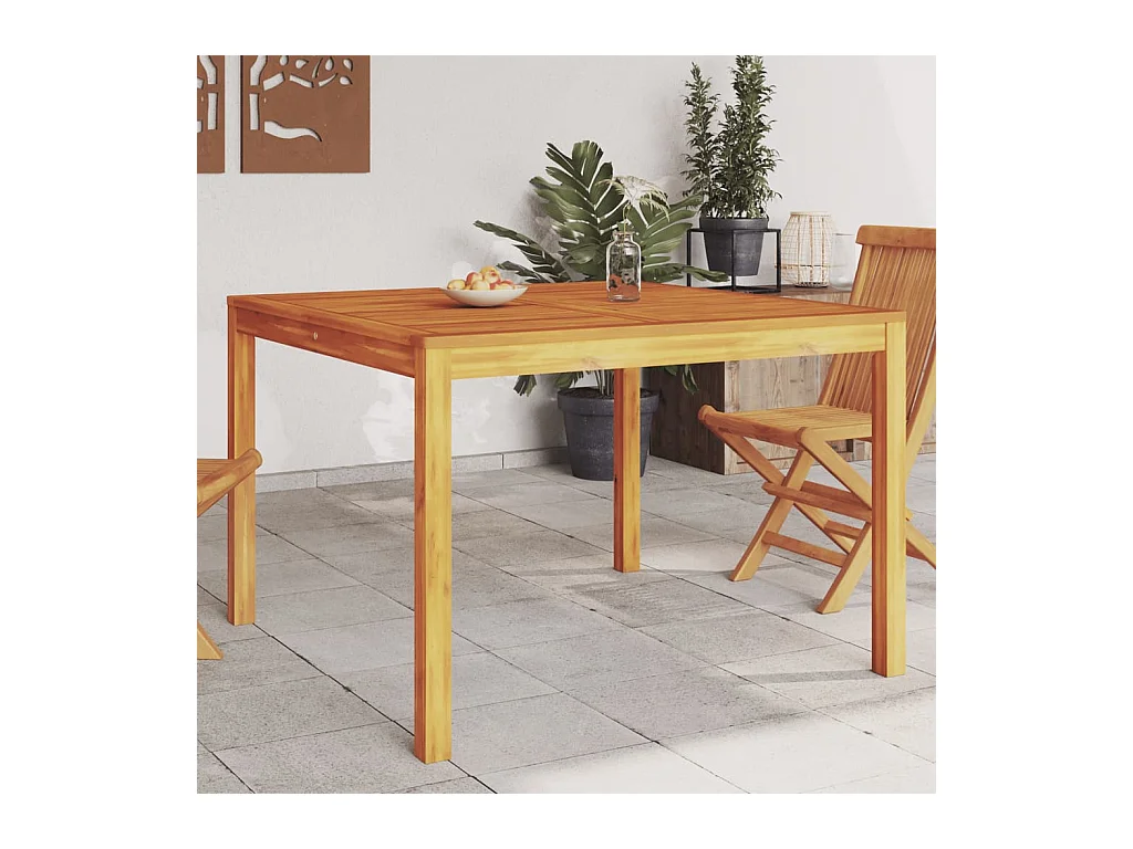 Table à manger de jardin 110x110x75 cm bois d'acacia massif