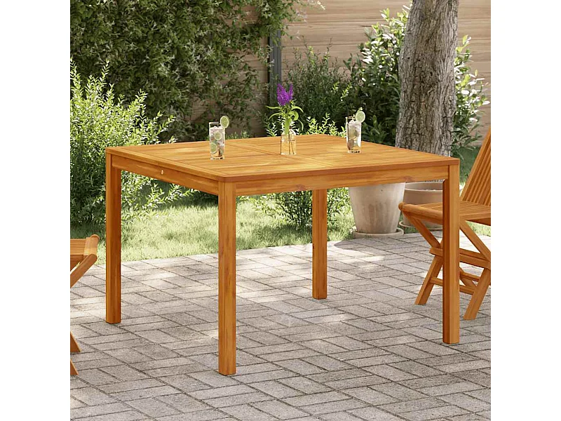 Table à manger de jardin 110x110x75 cm bois d'acacia massif