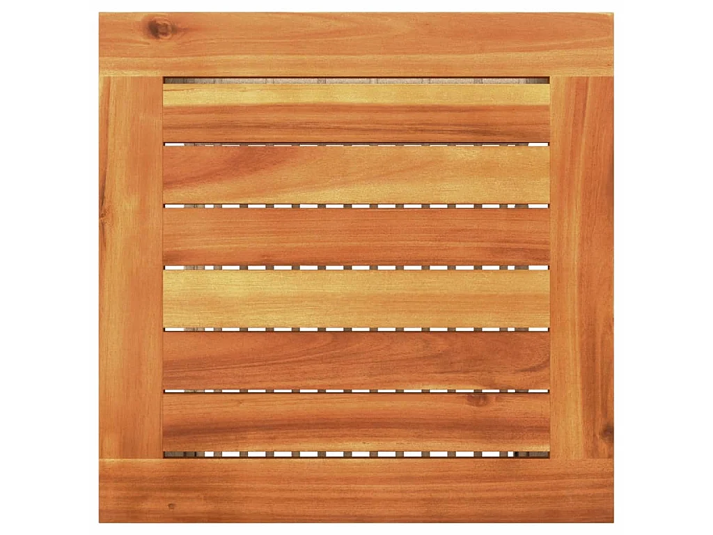 Table de jardin beige 40x40x42 cm résine tressée et bois acacia