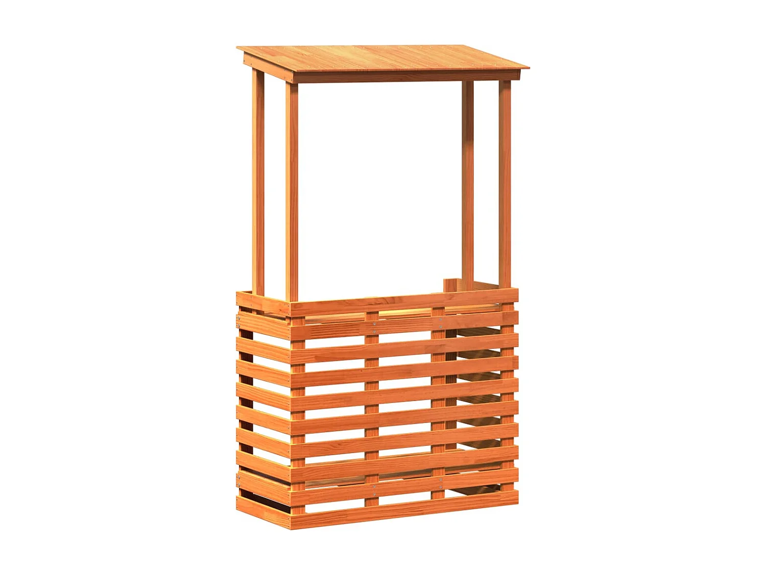 Table de bar d'extérieur avec toit marron bois massif