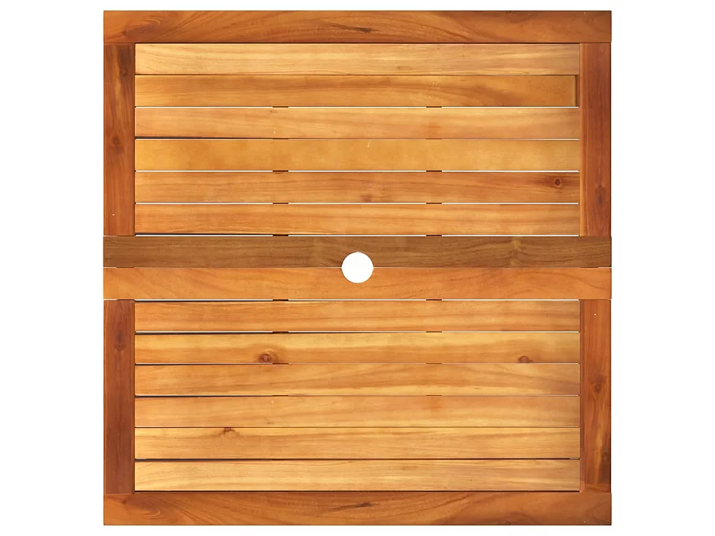 Table de jardin noir 80x80x75 cm résine tressée et bois acacia