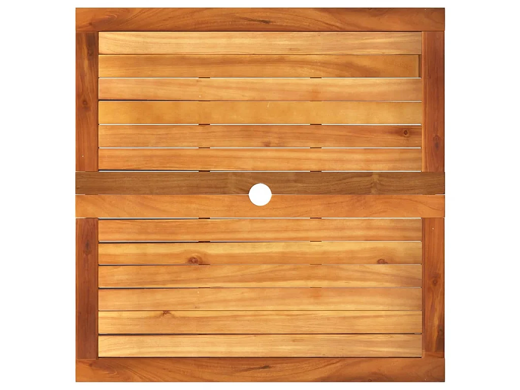 Tavolo da Giardino Beige 80x80x75 cm Polyrattan e Legno Acacia