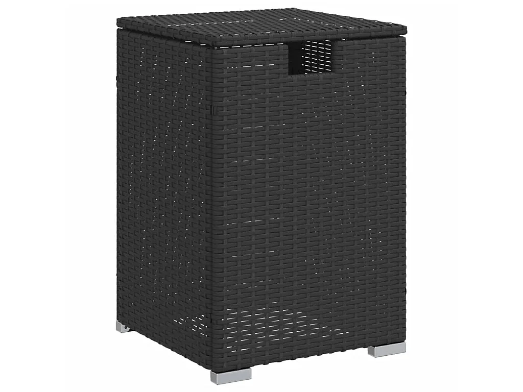Afdekkast voor propaangasfles 40x40x60 cm Poly Rattan zwart