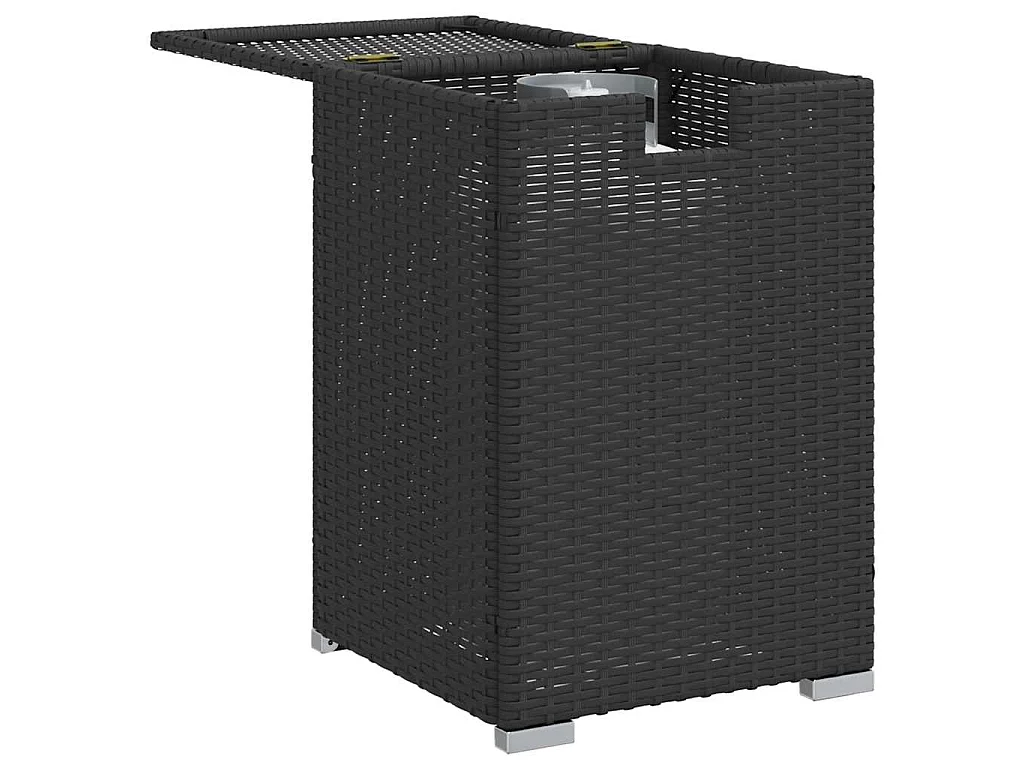 Afdekkast voor propaangasfles 40x40x60 cm Poly Rattan zwart