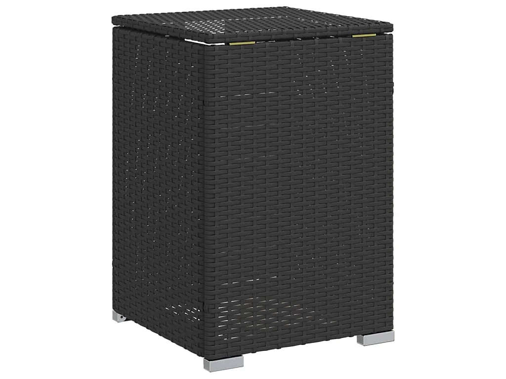 Afdekkast voor propaangasfles 40x40x60 cm Poly Rattan zwart