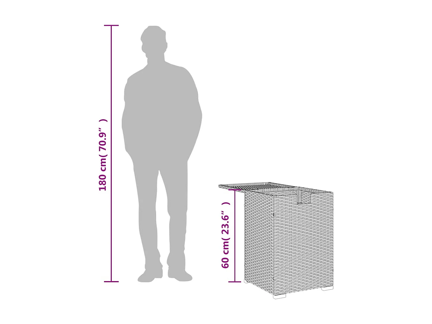 Afdekkast voor propaangasfles 40x40x60 cm Poly Rattan beige