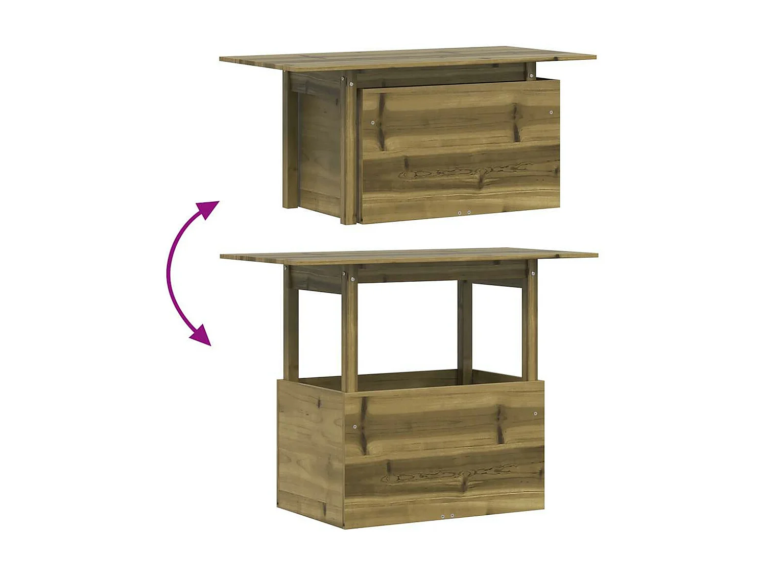 Tavolo da Giardino 100x50x75 cm in Legno Impregnato di Pino