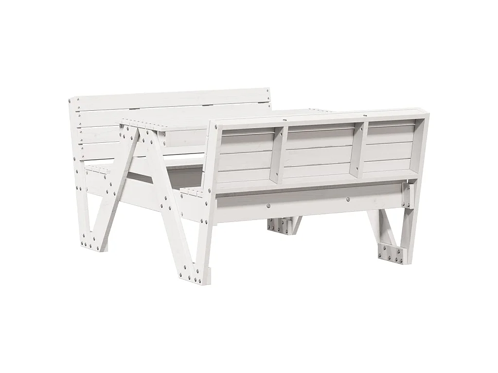 Mesa de pícnic para niños madera maciza pino blanco 88x122x58cm