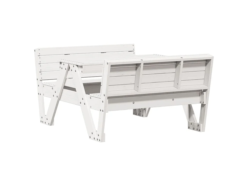 Mesa de pícnic para niños madera maciza pino blanco 88x122x58cm