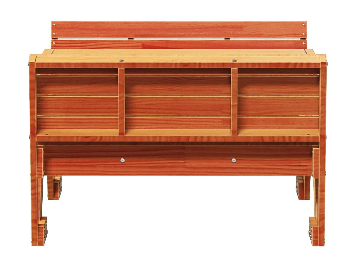 Picknicktisch für Kinder Wachsbraun 88x122x58 cm Massivholz