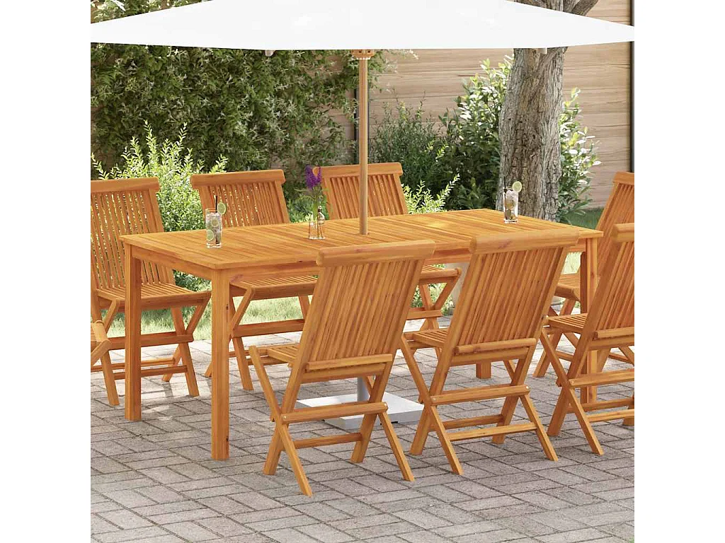 Mesa de jantar p/ jardim 180x90x75 cm madeira de acácia maciça