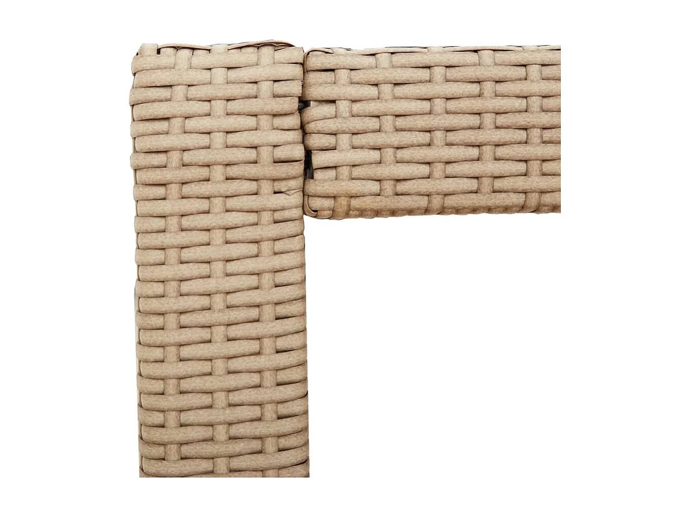 Garten-Beistelltisch mit Holzplatte Beige Poly Rattan