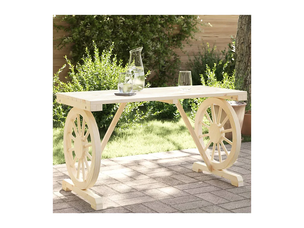 Tavolo da Giardino 115x55x65 cm in Legno Massello di Abete