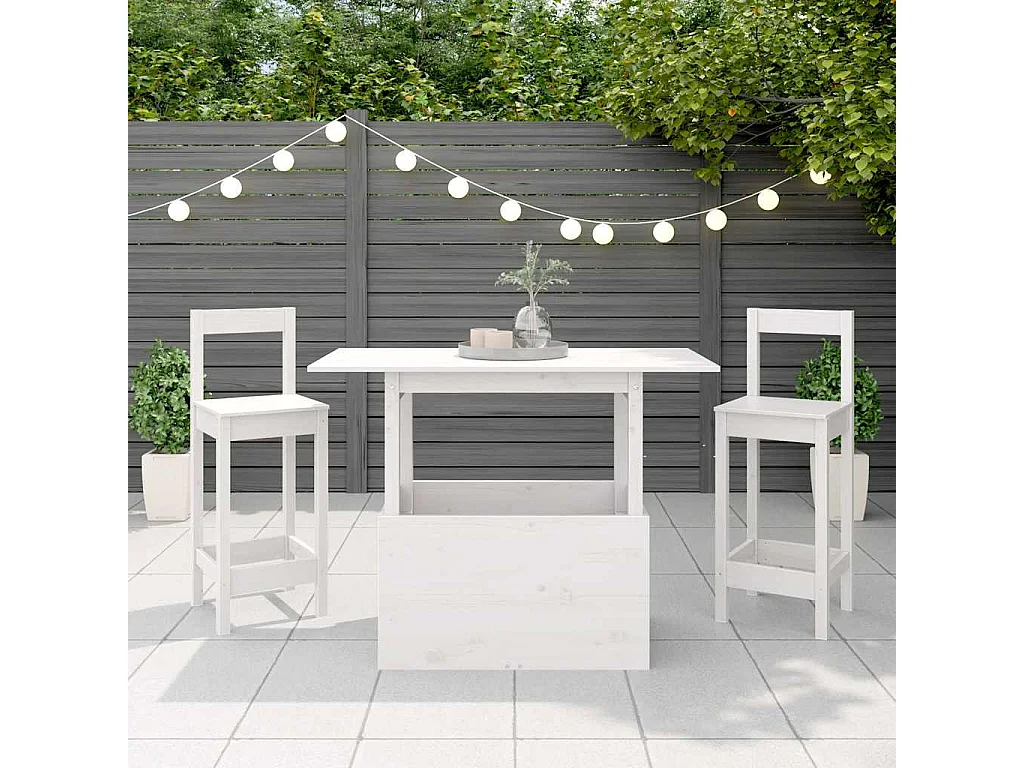 Tuintafel 100x50x75 cm massief grenenhout wit