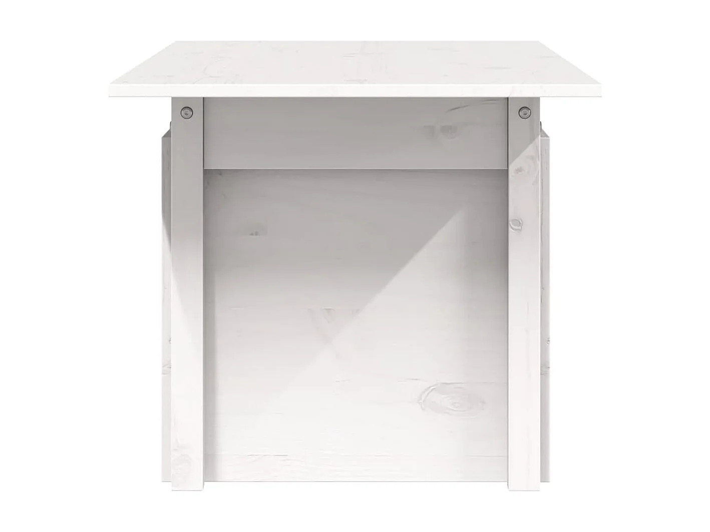 Table de jardin blanc 100x50x75 cm bois massif de pin