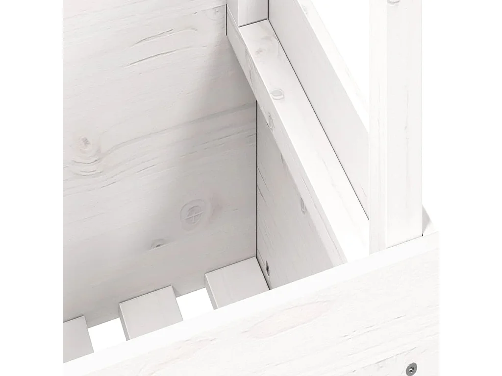 Table de jardin blanc 100x50x75 cm bois massif de pin