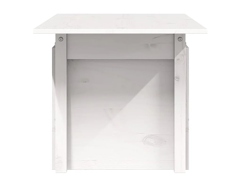 Table de jardin blanc 100x50x75 cm bois massif de pin