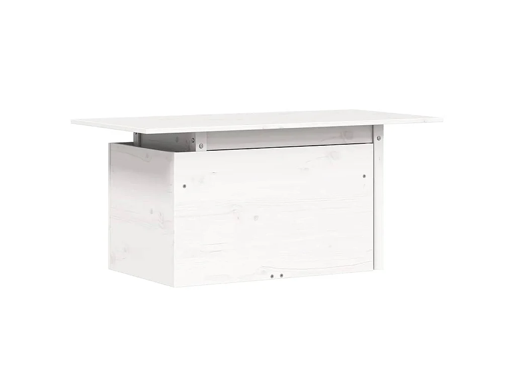 Tavolo da Giardino Bianco 100x50x75cm in Legno Massello di Pino