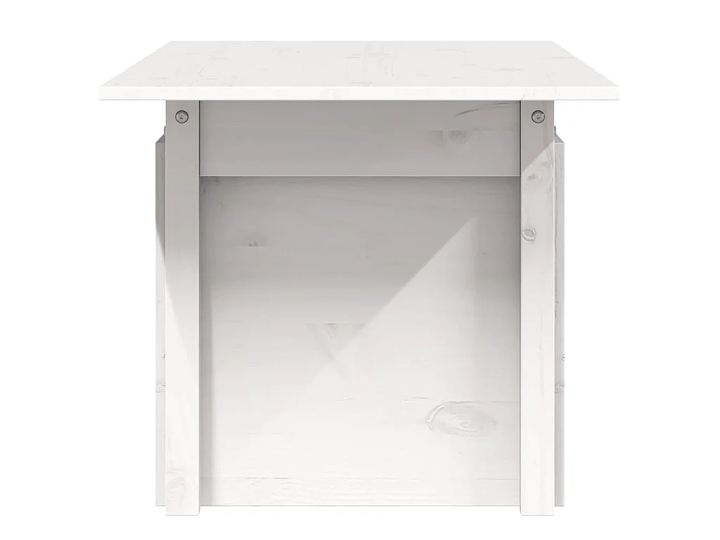 Tavolo da Giardino Bianco 100x50x75cm in Legno Massello di Pino