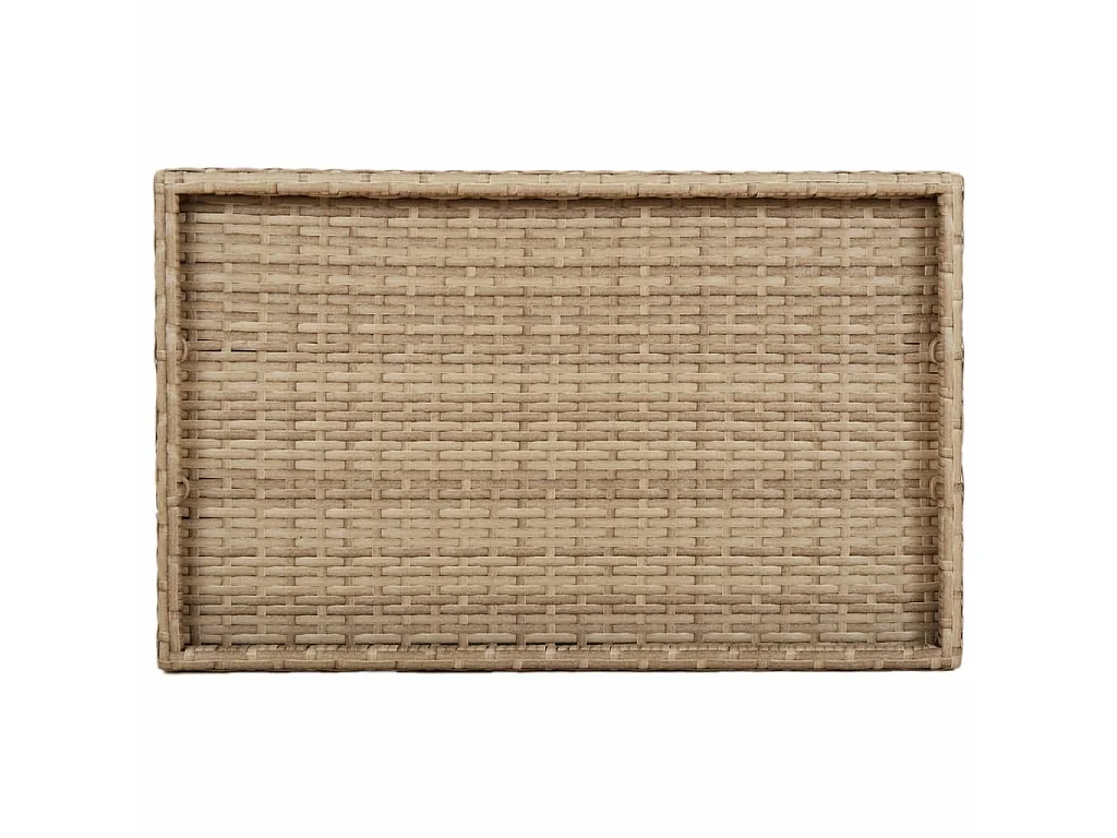 Dienbladtafel inklapbaar 65x40x75 cm poly rattan beige