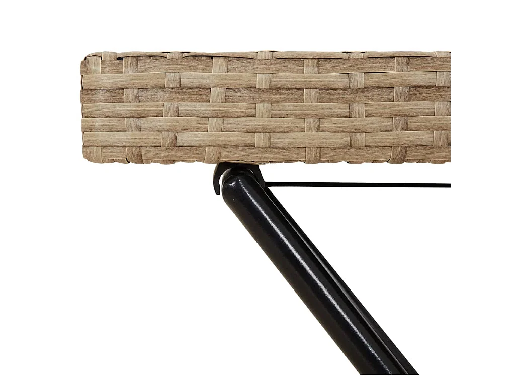 Dienbladtafel inklapbaar 65x40x75 cm poly rattan beige
