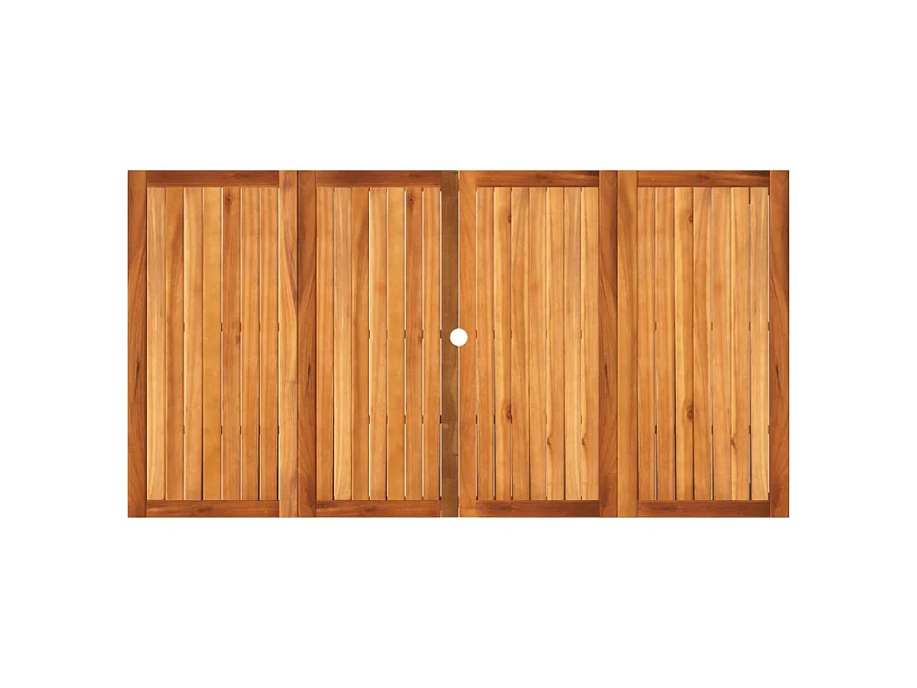 Table de jardin noir 180x90x75 cm résine tressée et bois acacia