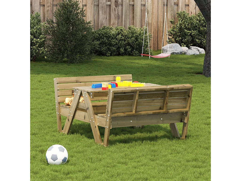Picknicktisch für Kinder 88x122x58 cm Imprägniertes Kiefernholz