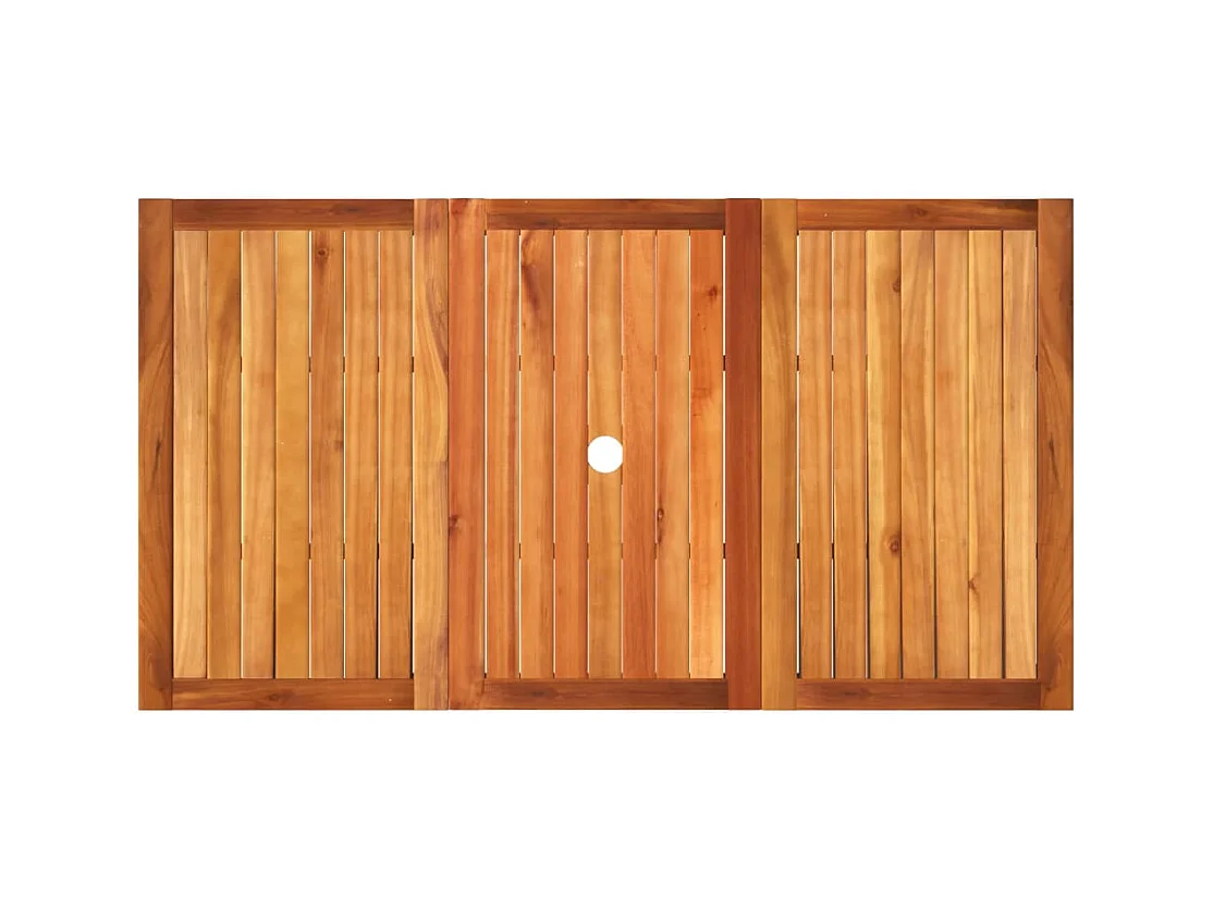 Table de jardin noir 140x80x75 cm résine tressée et bois acacia