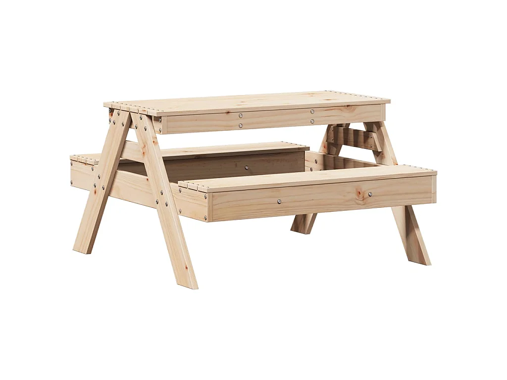 Tavolo da Picnic per Bambini 88x97x52 cm Legno Massello di Pino
