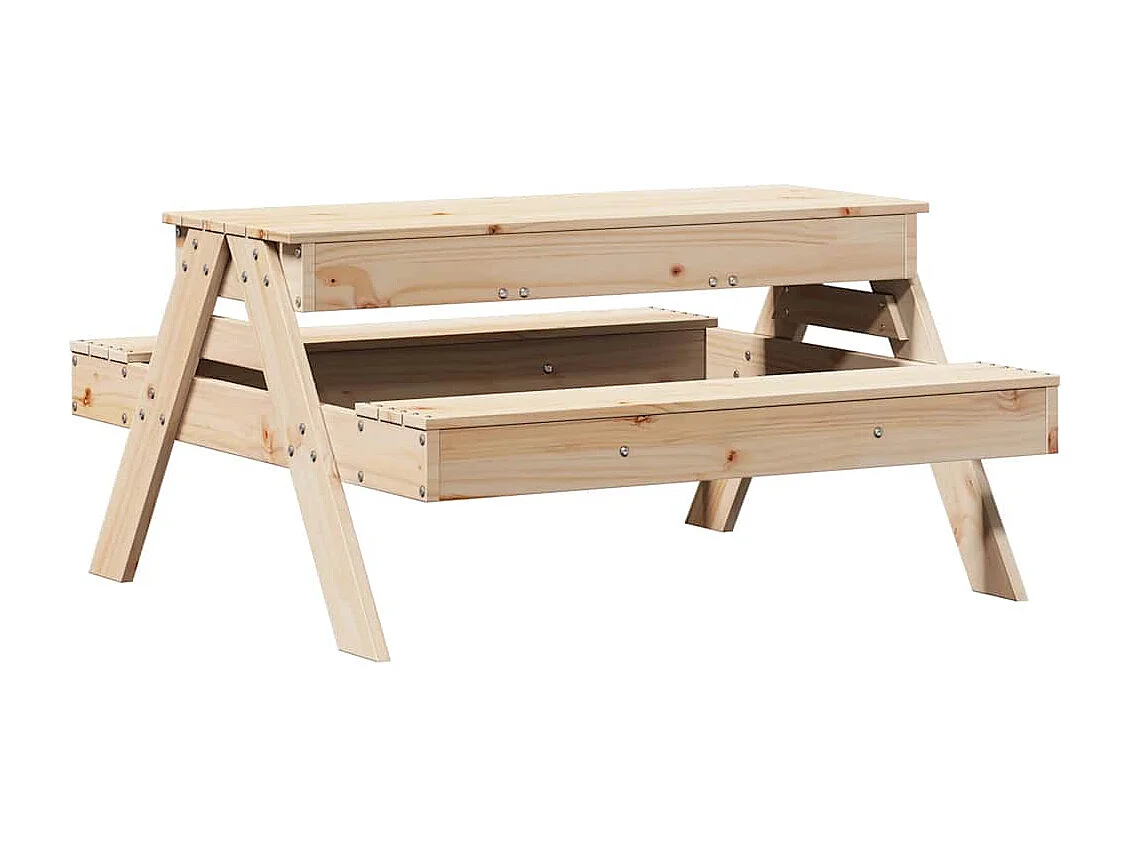 Picknicktafel met zandbak voor kinderen massief grenenhout