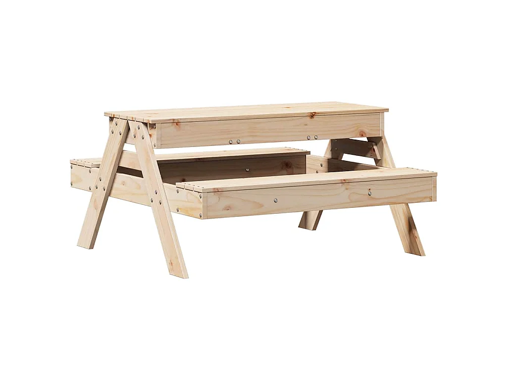 Table de pique-nique avec bac à sable pour enfants pin massif