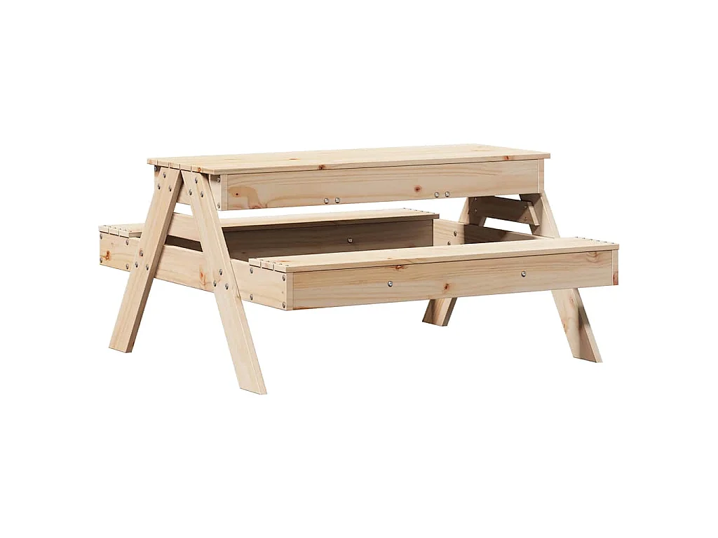 Table de pique-nique avec bac à sable pour enfants pin massif