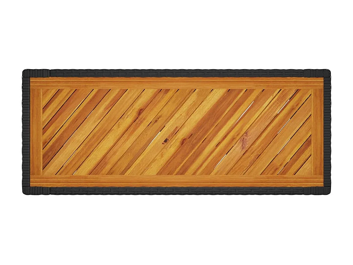 Table d'appoint de jardin dessus en bois noir 100x40x75 cm