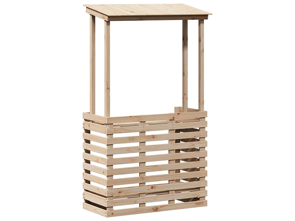 Mesa de bar exterior c/ telhado 112,5x57x195,5cm madeira maciça