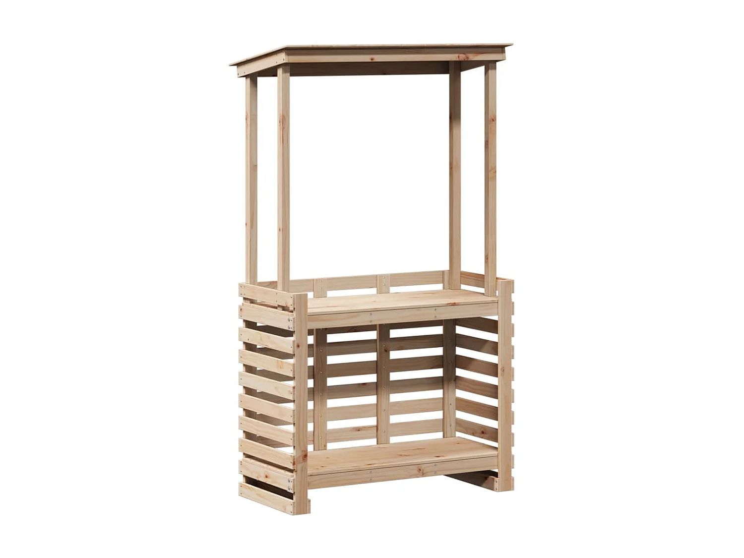 Mesa de bar exterior c/ telhado 112,5x57x195,5cm madeira maciça