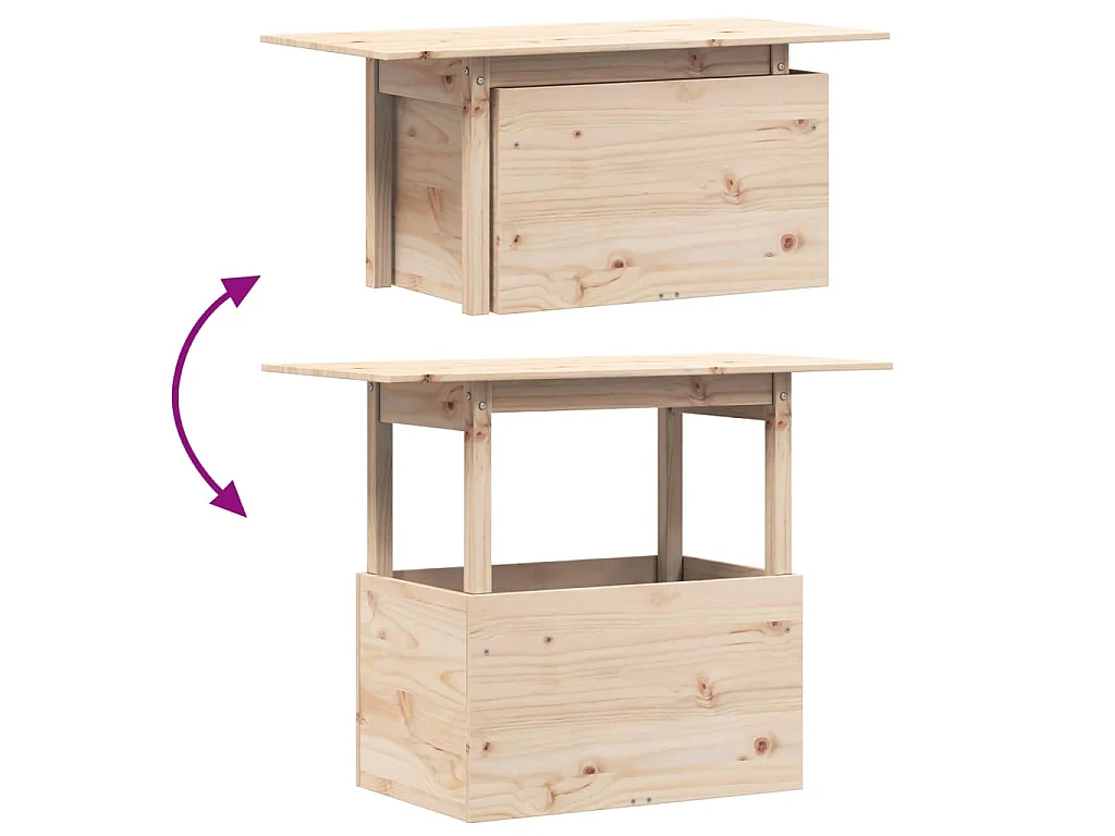 Table de jardin 100x50x75 cm bois massif de pin