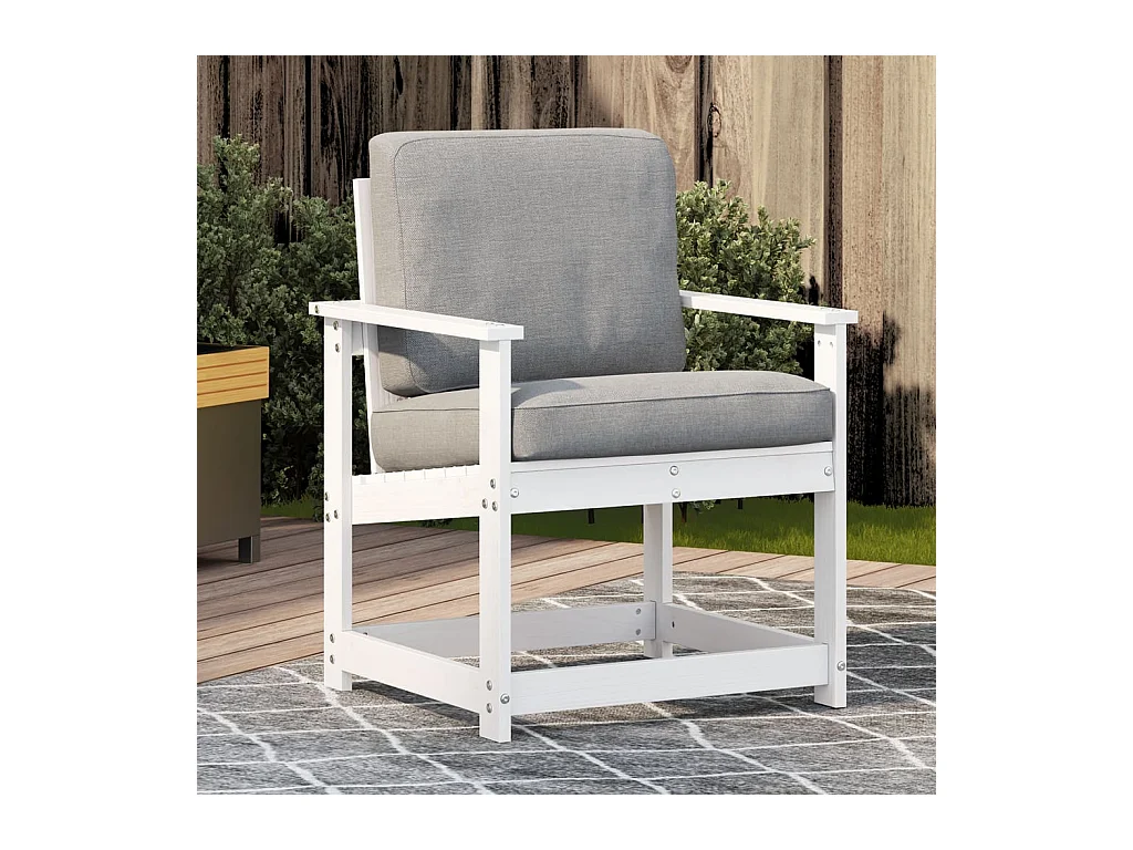 Chaise de jardin blanc 62x56x77 cm bois de pin massif