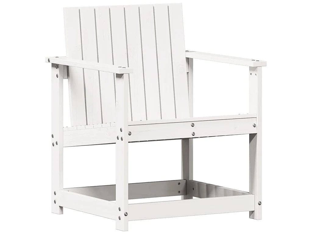Chaise de jardin blanc 62x56x77 cm bois de pin massif