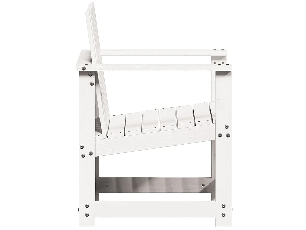 Chaise de jardin blanc 62x56x77 cm bois de pin massif