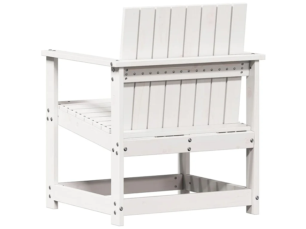 Chaise de jardin blanc 62x56x77 cm bois de pin massif