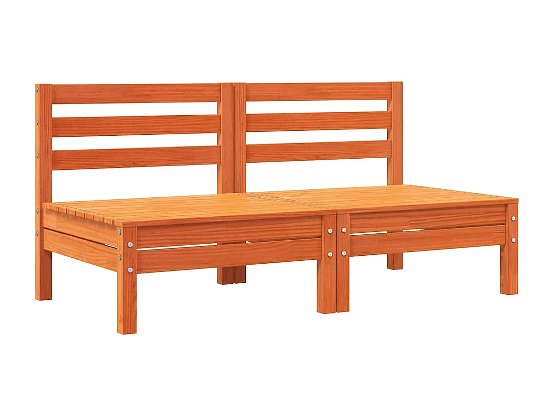 Canapé de jardin sans accoudoirs coussins 2 pcs bois massif pin